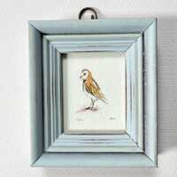 Barn owl miniature watercolour