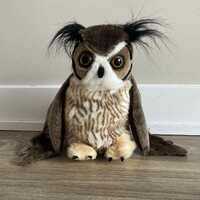 Wild Republic Great Horned OWL Plush Stuffed Animal Toy Bird