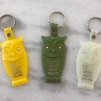 Kitschy Vintage Owl Keychains - Glow In The Dark