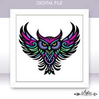 3D Layered Owl Paper Cut Files: Shadow Box SVG, EPS (Digital File)