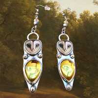 Owl Earrings. Bohemian Style Vintage Owls Earrings. Vintage Metal Earrings.