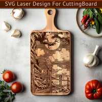 Owl Cutting Board SVG File, Owl Charcuterie Board For Laser Engraving, SVG Laser File.