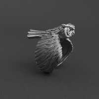 Owl Silver Ring – 925 Sterling Silver Nature-Inspired Jewelry, Intricate Owl Design Adjustable