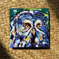 Great grey owl - mini painting