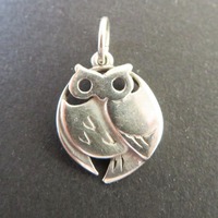 Vintage Ola Gorie Silver Owl Bird Pendant