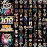 100 Files Owl Png Bundle, Owl Lover, Owl Shirt Designs, Owl Clipart, Night Owl Png, Funny Owl Quotes