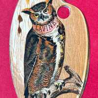 Victorian Trade Card Die Cut Owl Lavine Soap Hartford CT 1800's