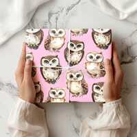 Owl Wrapping Paper Sheet – Woodland Animal Gift Wrap for Birthday, Baby Shower, Rustic Wedding