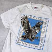 Vintage 90s Teatown Lake Reservation New York Owl Wildlife Single Stitch T Shirt • Medium