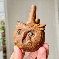 Owl Kuripe, Traditional Applicator Pipe for Shamanic Ceremony, Hand Carved from Solid Teak Wood, Sin