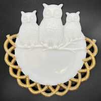 Such a Hoot - VTG Milk Glass Owl Trinket/Jewelry Tray