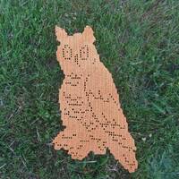 Napperon Chouette / Hibou au crochet en coton. Fait main.Oiseaux de nuit décoration textile, 