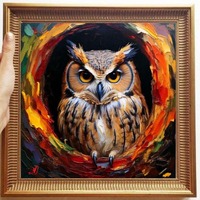 Owl Painting ORIGINAL ART on Canvas Custom Order Textured Oil Artwork Animal Wall Decor Impasto Uniq