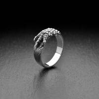 Sterling Silver Owl Paw Ring: Handmade Animal Jewelry