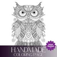 Coloring page owl with zentagle and mandala inspiration
