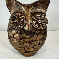 Vintage Metal Owl Statue MCM