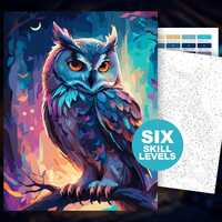 Color by Number Owl (6 Skill Levels): Paint by Numbers Printable Wildlife Coloring Page Digital Down