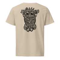 Swirly Horned Owl &bull; Unisex Organic Mid-light T-shirt &bull; Original Bird Art
