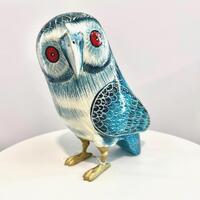 Sudha Wood Owl with Brass Feet, Made in India