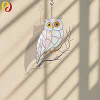 PD 270 Owl  Stained Glass Bird Pattern – Owl and Butterfly | Digital PDF Template, Wire Frame 