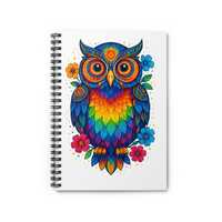 Colorful Owl Spiral Notebook Ruled Journal School Note-taking Gift for Artists Writers 6x8