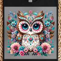 Mandala Owl DTF Transfer: Boho Shirt Design for Nature Lovers
