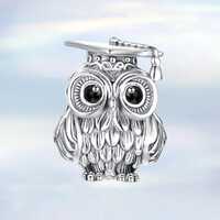 Wish Owl Graduation Charm • New S925 Sterling Silver Charm fit Pandora Bracelet • Necklace