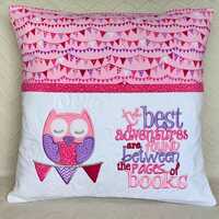 Reading cushion cover/Owl reading cushion cover/book pillow