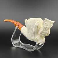 Owl Meerschaum Pipe,Block Meerschaum Pipe,Unique Meerschaum Pipes,With Case