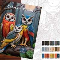 Owl Paint by Numbers for Adults, Procreate, Fresco, Printable, Templates, Color by Numbers, Digital 