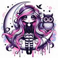 Celestial Owl Clipart: Mystical Fantasy Art Prints (300 DPI JPGs, Digital Download)