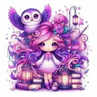 Celestial Owl Clipart: Mystical Fantasy Art Prints (300 DPI JPGs, Digital Download)