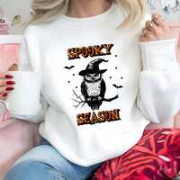 Halloween Owl Sweatshirt, Spooky Season Owl Hoodie, Funny Halloween Hoodie, Fall Halloween Party Swe