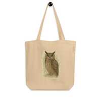 Bolsa tote con búho realista – Realistic Owl Tote Bag – Bolsa ecológica co