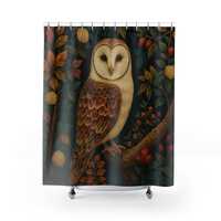William Morris Art Inspired Owl Shower Curtain, Bohemian Bathroom Decor, Nature Lover Gift, Owl-Them