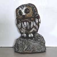 Charles Earnhardt SAW-WHET OWL - cold cast bronze 3inches tall - bird lover, owl collector
