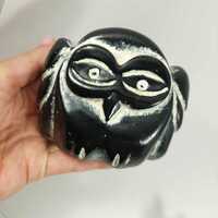 Vintage Julian North Canadian Chalkware OWL, 1960s Canada, Stickered
