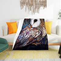 Barn Owl Flannel Throw Blanket