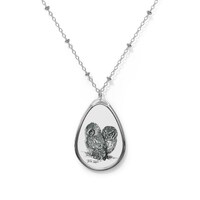 Delicate Owl Oval Necklace | Nature Lover Jewelry, Gift for Her, Unique Pendant, Animal Jewelry, Eco