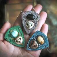 Barn Owl Necklace: Bird cottagecore jewelry