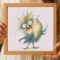 Funny owl Cross stitch pattern pdf cute for gift knitting lover , super easy for beginner cross stit