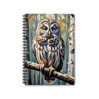 Whimsical Barred Owl Spiral Notebook - Nature Inspired Journal, Art Decor, Bird Lover Gift, Eco-Frie