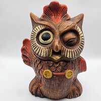 1960s California Originals Winking Waving Owl Cookie Jar.