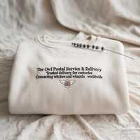 Owl Postal Service Sweatshirt, Wizard Mail Embroidered Sweater, Witchy Cottagecore Shirt, Magical Pa