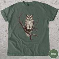 Vintage Owl Comfort Colors Tee: Gothic Forestcore Shirt