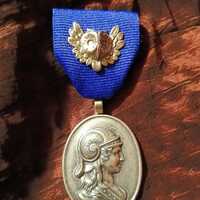 Wisdom of the Gods - Owl and Heroic Greco-Roman Profile, Heraldic Ribbon Pin - Steampunk
