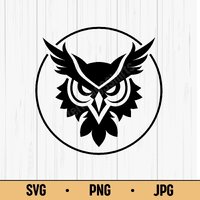 Owl Face Logo SVG PNG JPG – Night Bird Symbol Vector, Digital Download for Wisdom, Forest &