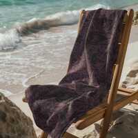 Gothic Castle Beach Towel, Dark Elegant Ravens Owls Towel, Halloween Beach Towel, Spooky Gothic Towe