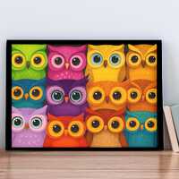 Colorful Owls Jigsaw Puzzle: Wildlife Theme, Relaxing Activity