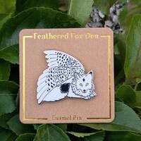Snowy Owl Feathered Fox Pin